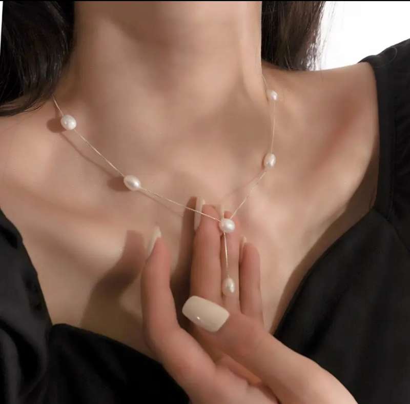 925 Silver French Elegant Fresh Water Pearl Necklace