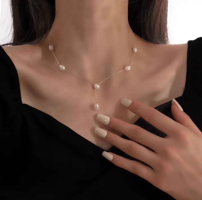 925 Silver French Elegant Fresh Water Pearl Necklace