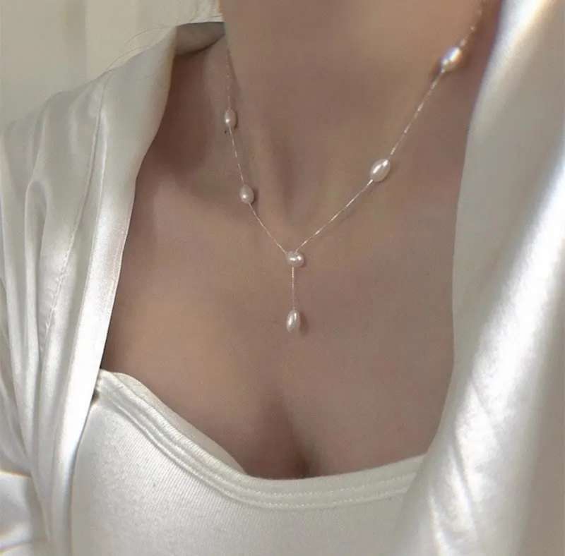 925 Silver French Elegant Fresh Water Pearl Necklace