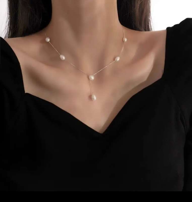925 Silver French Elegant Fresh Water Pearl Necklace