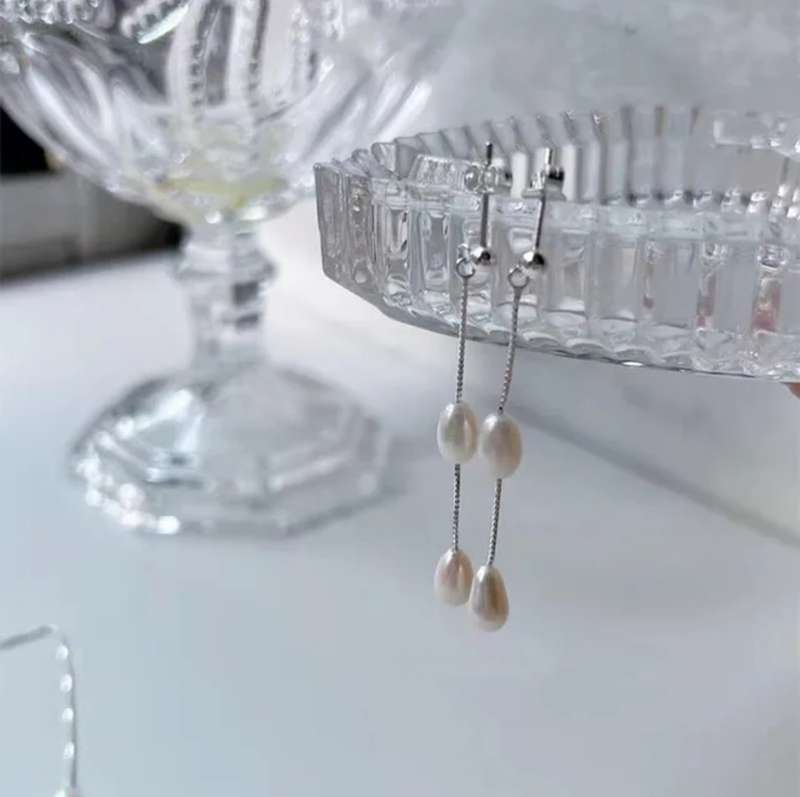 SPECIAL - 925 Silver French Elegant Fresh Water Pearl Earrings