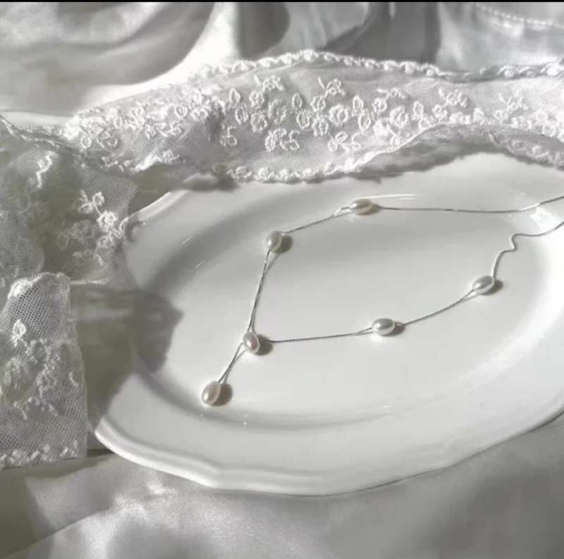 925 Silver French Elegant Fresh Water Pearl Necklace