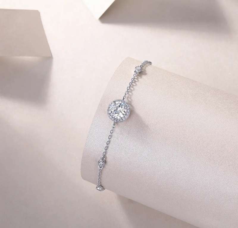 Sterling Silver Brilliant Round Cut Cubic Zirconia Bracelet