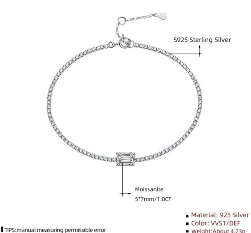 925 Sterling Silver CZ Bracelet
