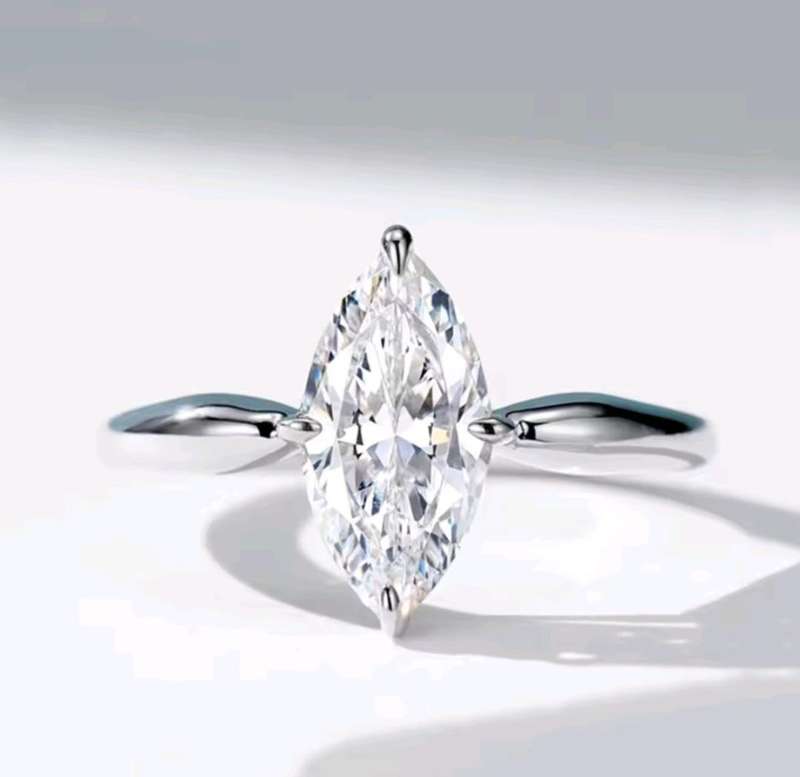 2.0ct Marquise Cut Moissanite Ring