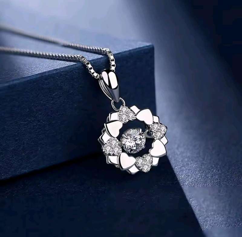 925 Silver Love Hearts CZ Necklace