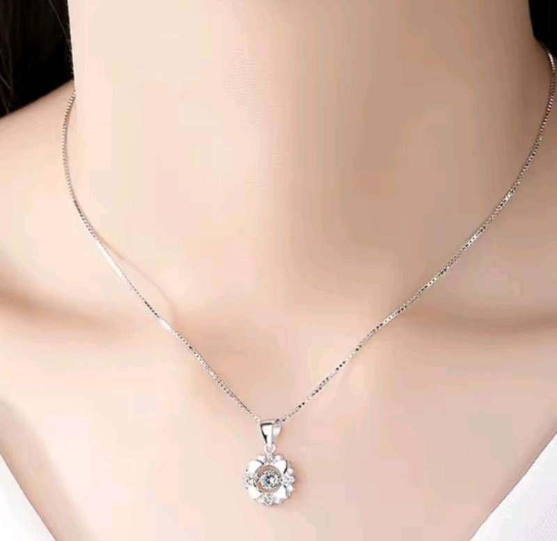 925 Silver Love Hearts CZ Necklace