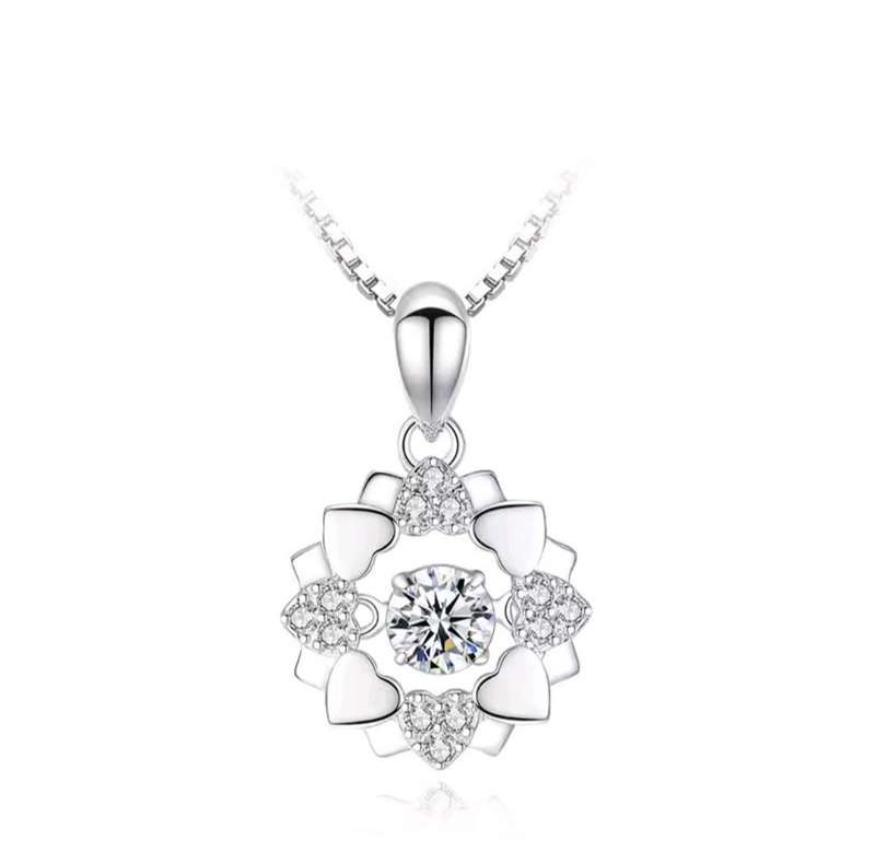 925 Silver Love Hearts CZ Necklace