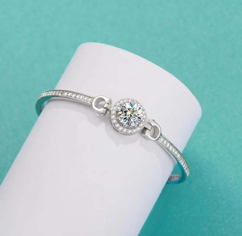 1ct Round Brilliant Cut Moissanite Bracelet