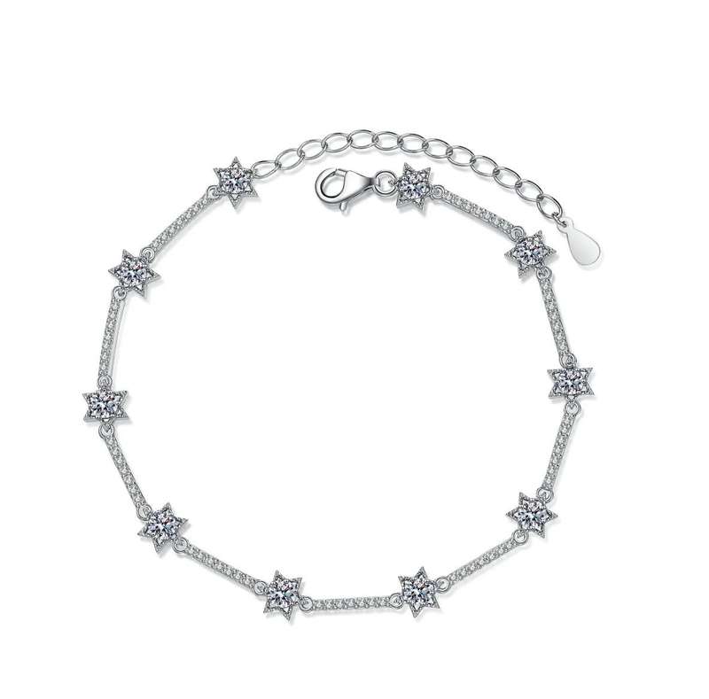 1ct Brilliant Cut Moissanite Star Bracelet