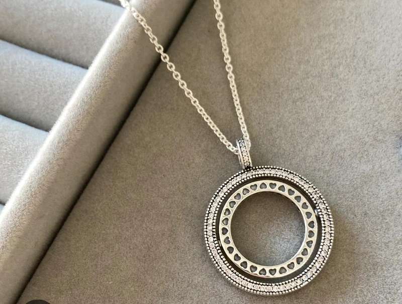 925 Silver Spinning Hearts Necklace