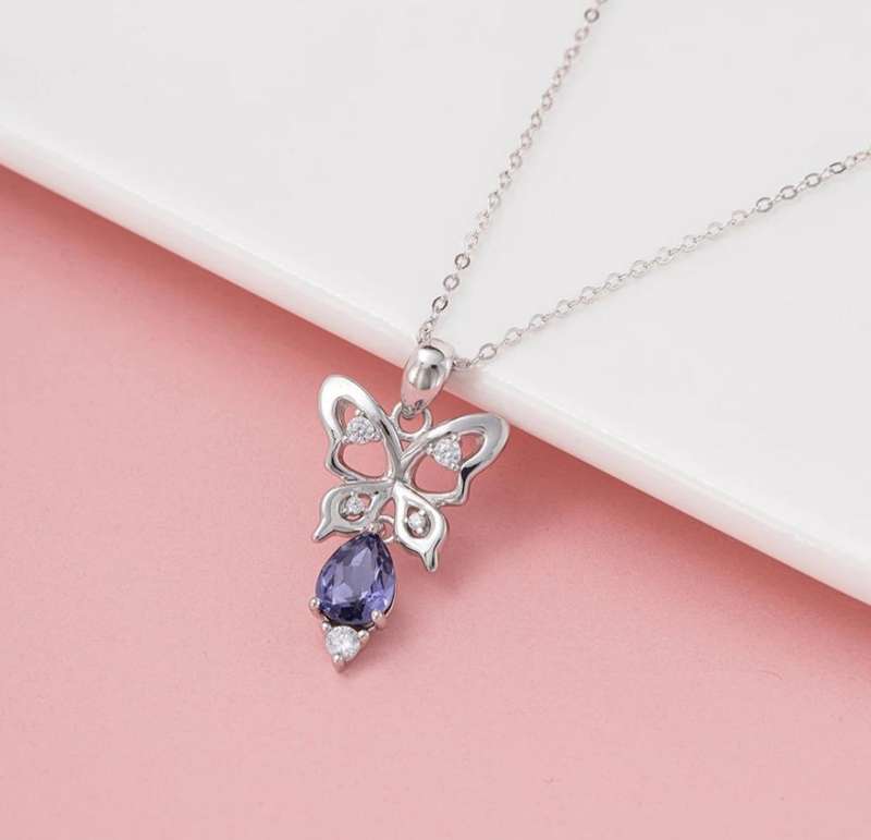 SPECIAL -925 Silver Austrian Crystal Butterfly Necklace