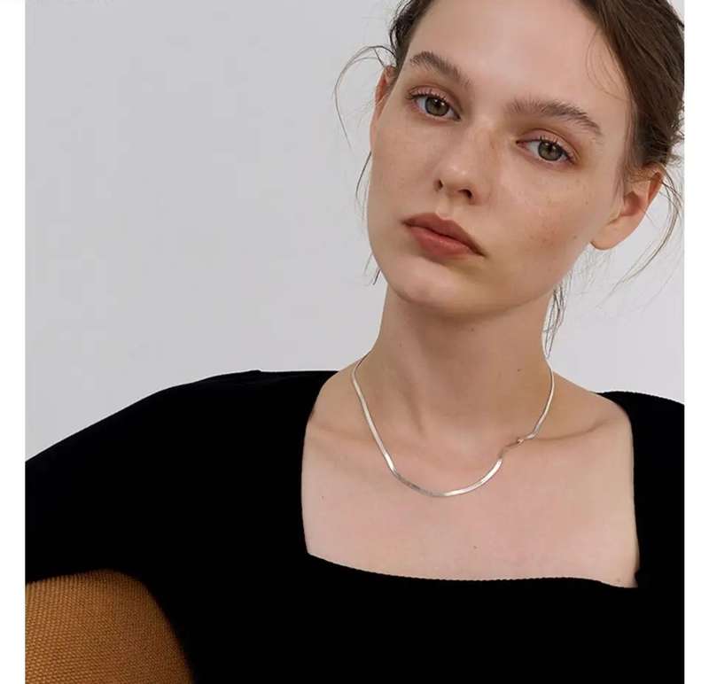 925 Silver Flat Snake Chain Necklace