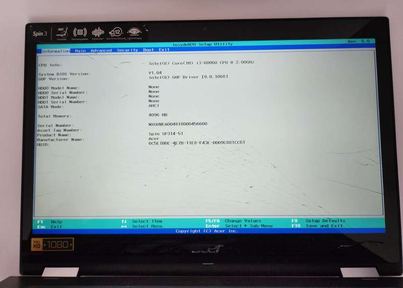 Acer Touch screen Core i3-6th Gen Laptop up for Grabs - ****** R30 SHIPPING *****