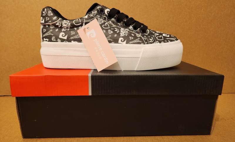 2024 LADIES Pierre Cardin Sneakers - (BLACK HIGH SOLE) - AMAZING DEAL **** Only R30 SHIPPING ****