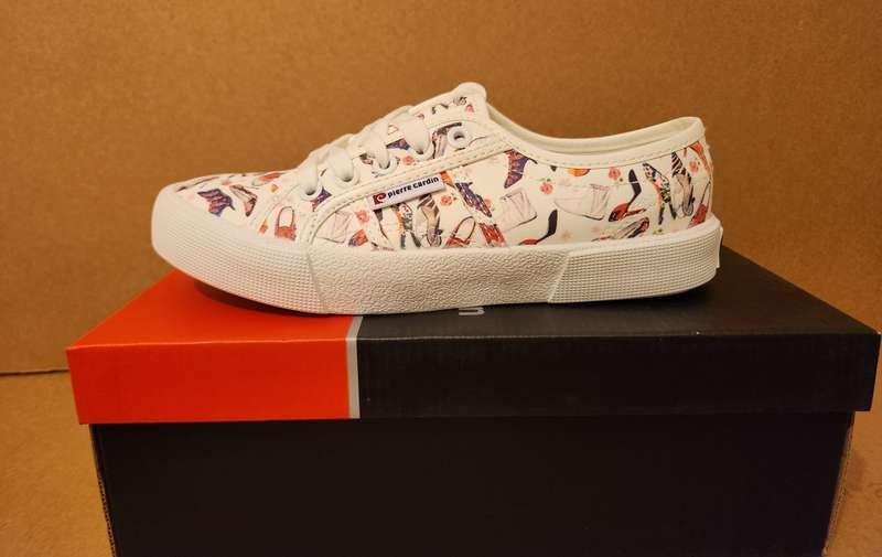 2024 LADIES Pierre Cardin Sneakers - (White with Design) - AMAZING DEAL **** Only R30 SHIPPING ****
