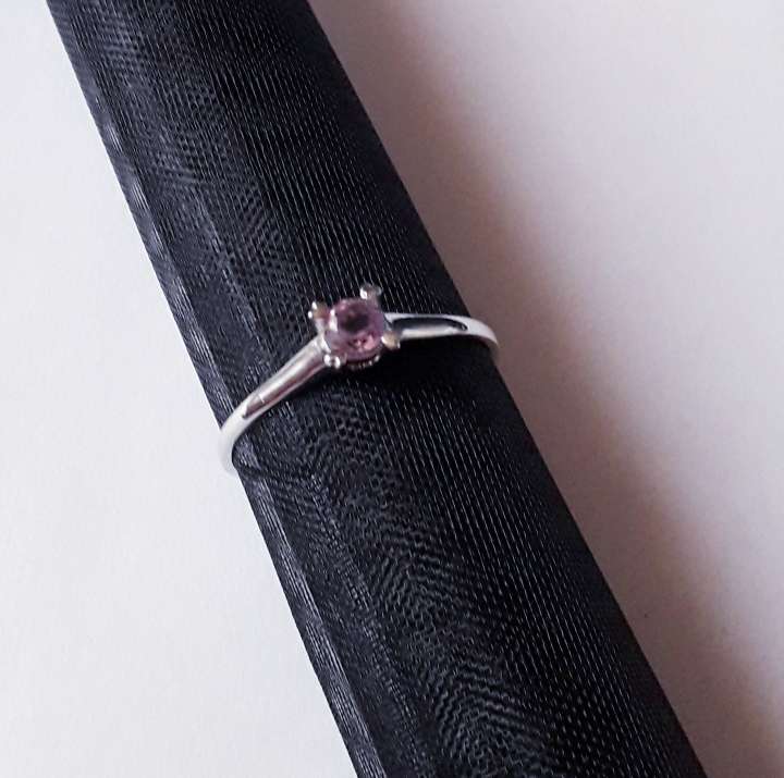 Sterling Silver 925 Ring with CZ Amethyst