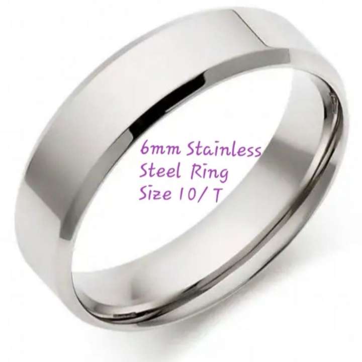 6mm Stainless Steel Ring Size 10 T