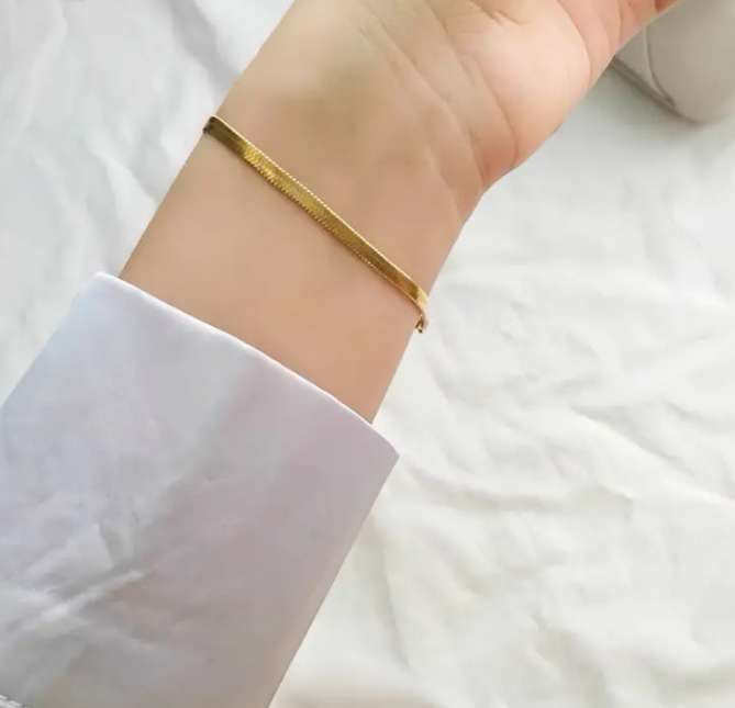 Stainless Steel Herringbone Bracelet