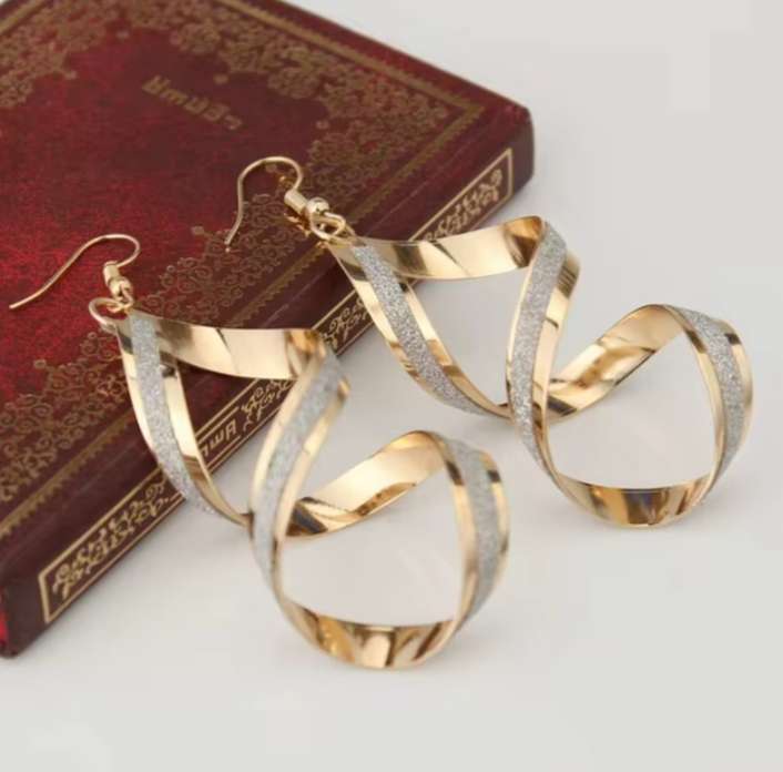 Shimmering Spiral Drop Earrings