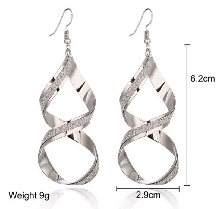 Shimmering Spiral Drop Earrings