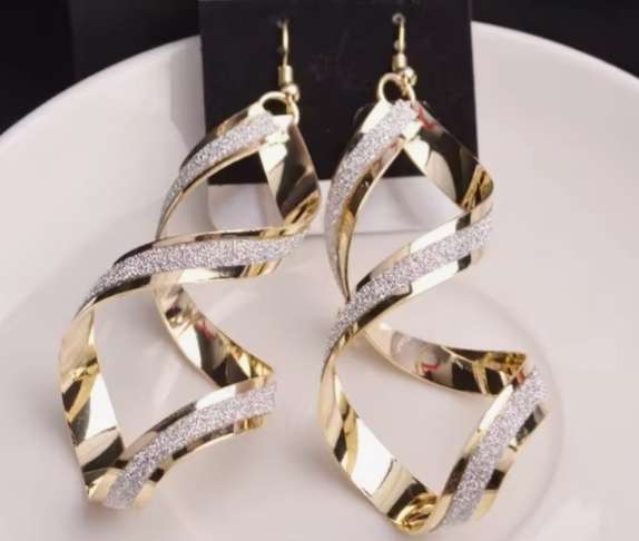 Shimmering Spiral Drop Earrings