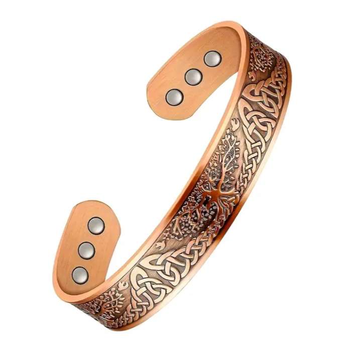 Copper Magnetic Bracelet Bangle with 6 Magnets