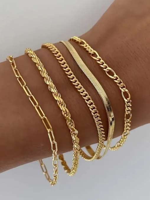 Set of 5 Premium Stainless Steel Bracelets