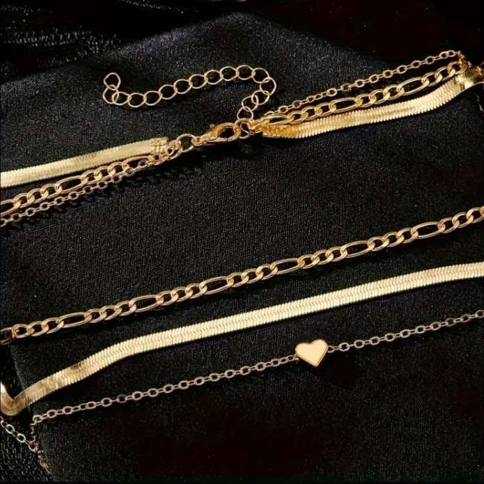 14K Yellow Gold Plated Layered  Necklace