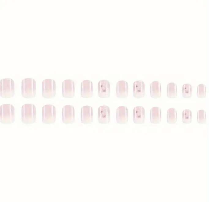 Press On Nails | French Pink Floral 24 piece