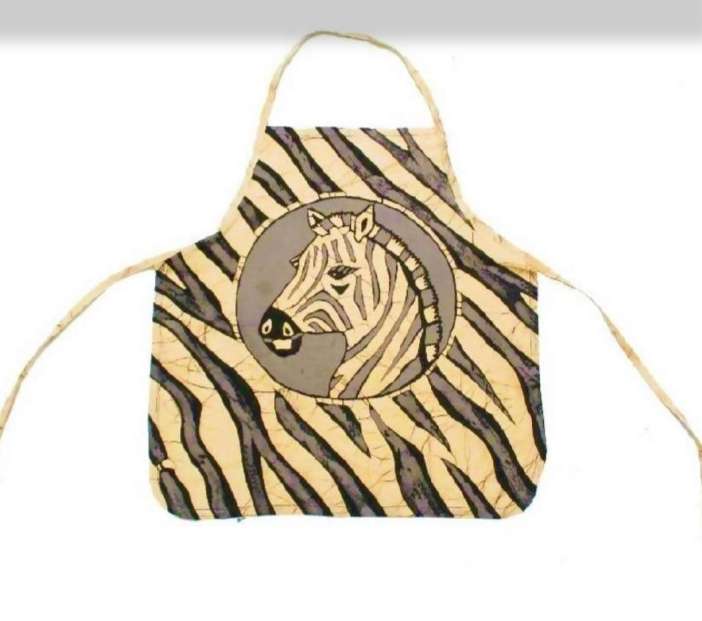 Children's Cotton Batik Apron - Zebra