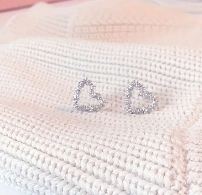 S925 Sterling Silver Filled Heart Earrings