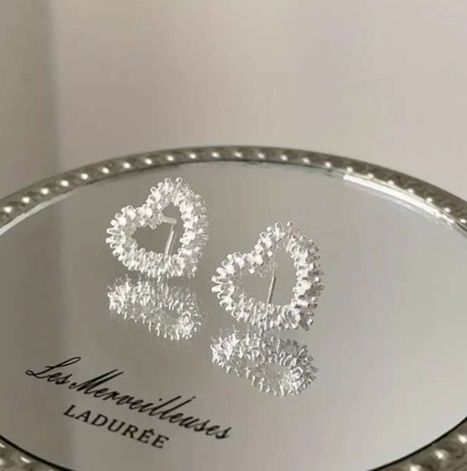 S925 Sterling Silver Filled Heart Earrings