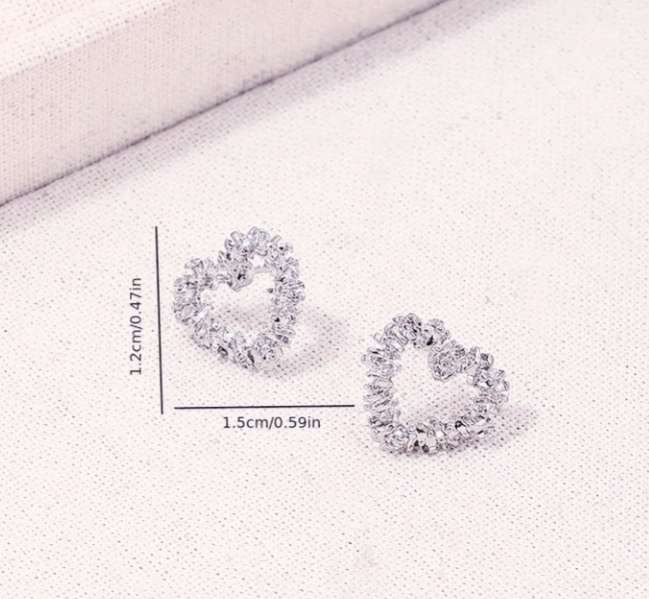 S925 Sterling Silver Filled Heart Earrings