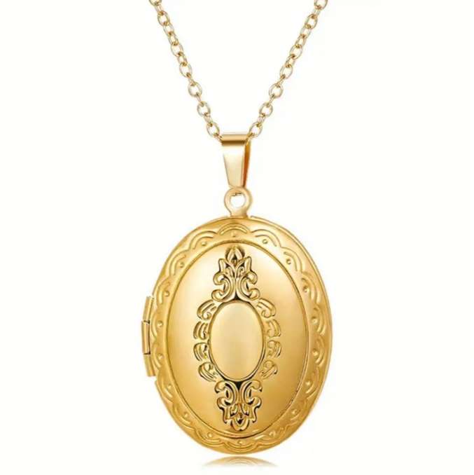 Stainless Steel Photo Locket Pendant Necklace