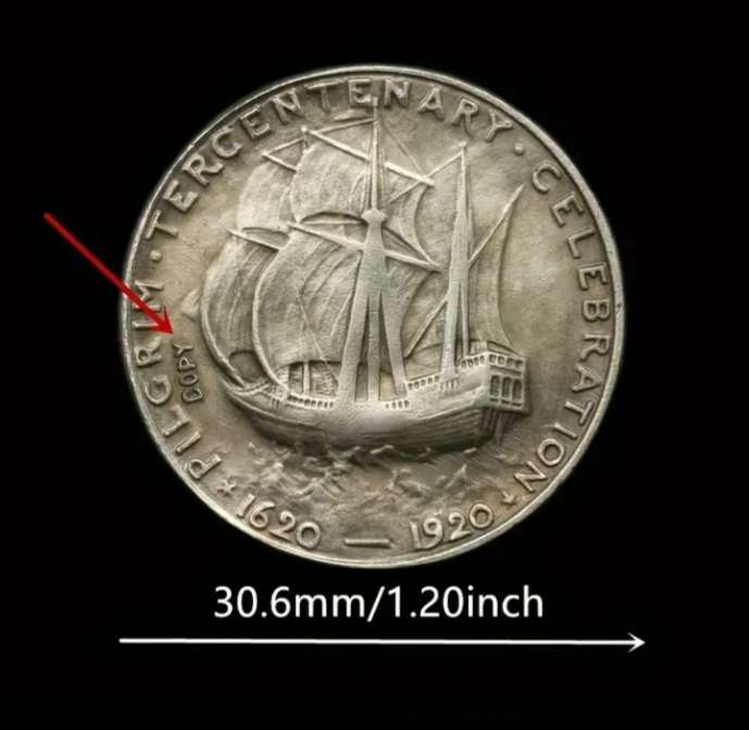 Pilgrim Tercentenery 1620-1920 USA Replica Commemorative Coin