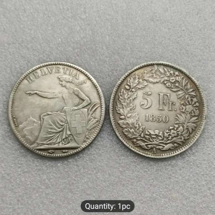 1850 Swiss Replica Commemorative Coin 5 Fr.