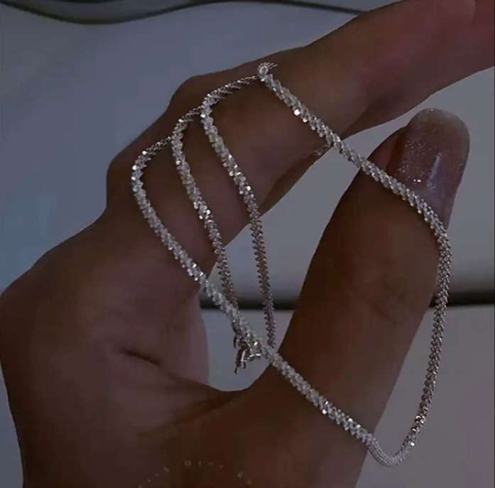 S925 Sterling Silver Filled Sparkling Necklace