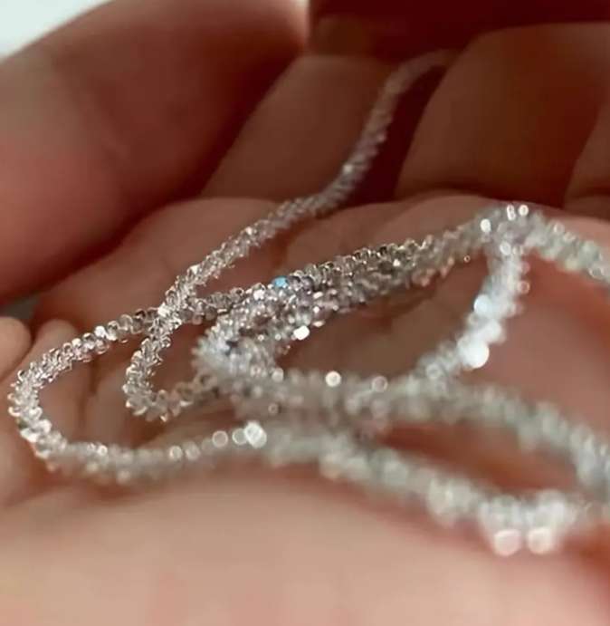 S925 Sterling Silver Filled Sparkling Necklace