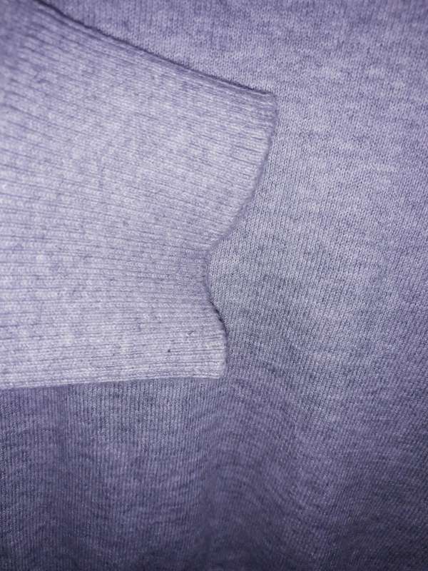 Pre-loved High-low v-neck Jersey | Cotton Cashmere Blend