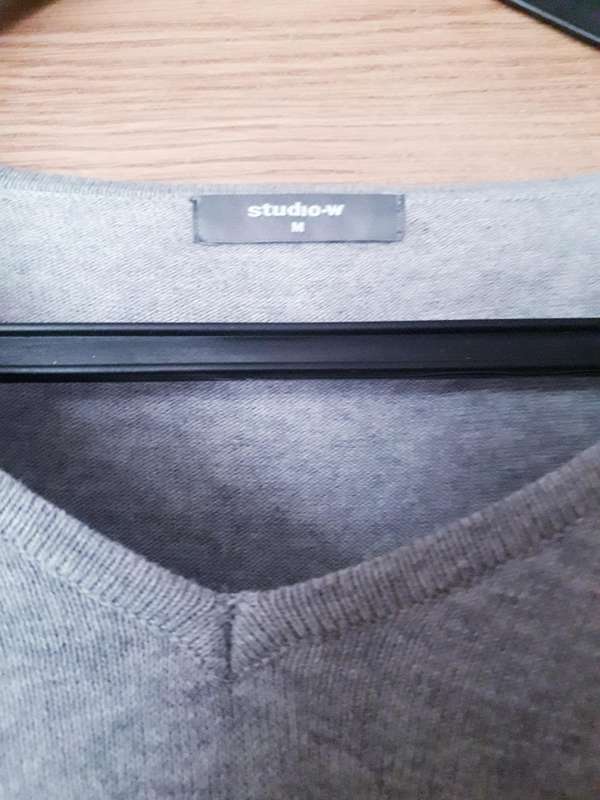 Pre-loved High-low v-neck Jersey | Cotton Cashmere Blend
