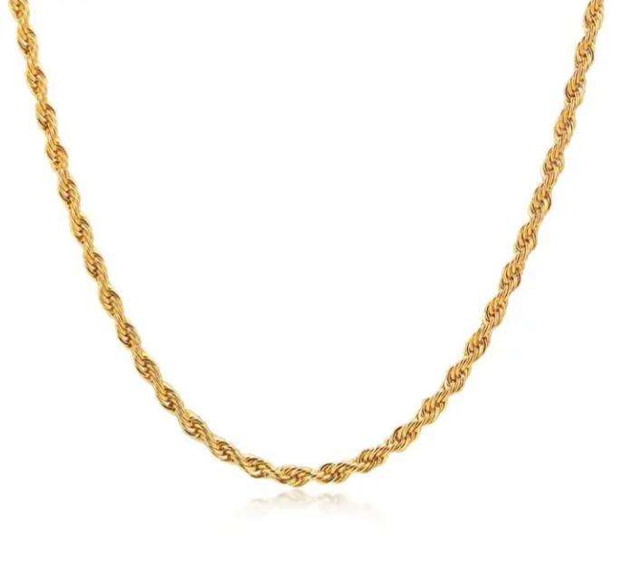 Stainless Steel Twisted Necklace and Bracelet Set