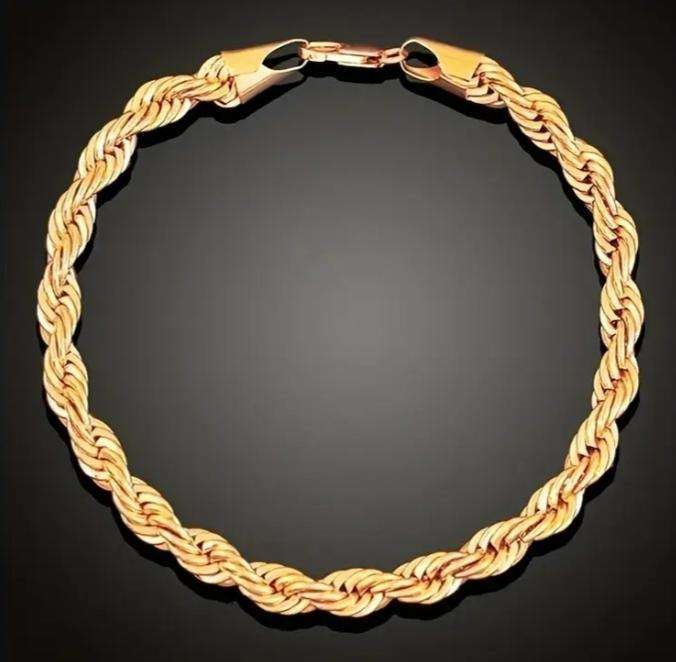 Stainless Steel Twisted Necklace and Bracelet Set