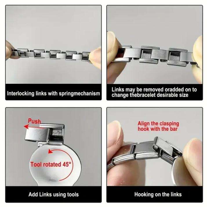 Stainless Steel Stretch Link Bracelet | Golden