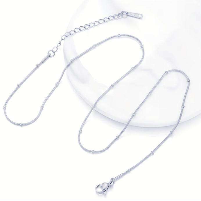 Stainless Steel Bauble Snake Chain with Extender