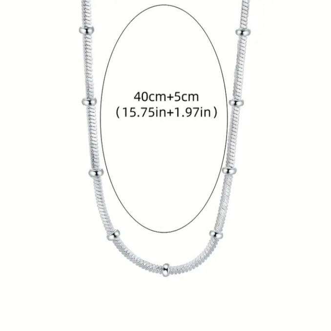 Stainless Steel Bauble Snake Chain with Extender