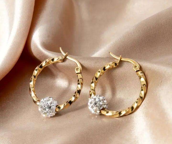 Stainless Steel Twist Hoop Earrings 2