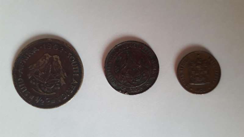 South African Coins Lot 1948-1970 |  1/4D penny 1/2c 1c 2c pieces
