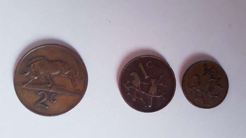 South African Coins Lot 1948-1970 |  1/4D penny 1/2c 1c 2c pieces