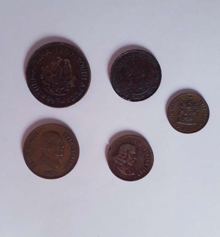 South African Coins Lot 1948-1970 |  1/4D penny 1/2c 1c 2c pieces